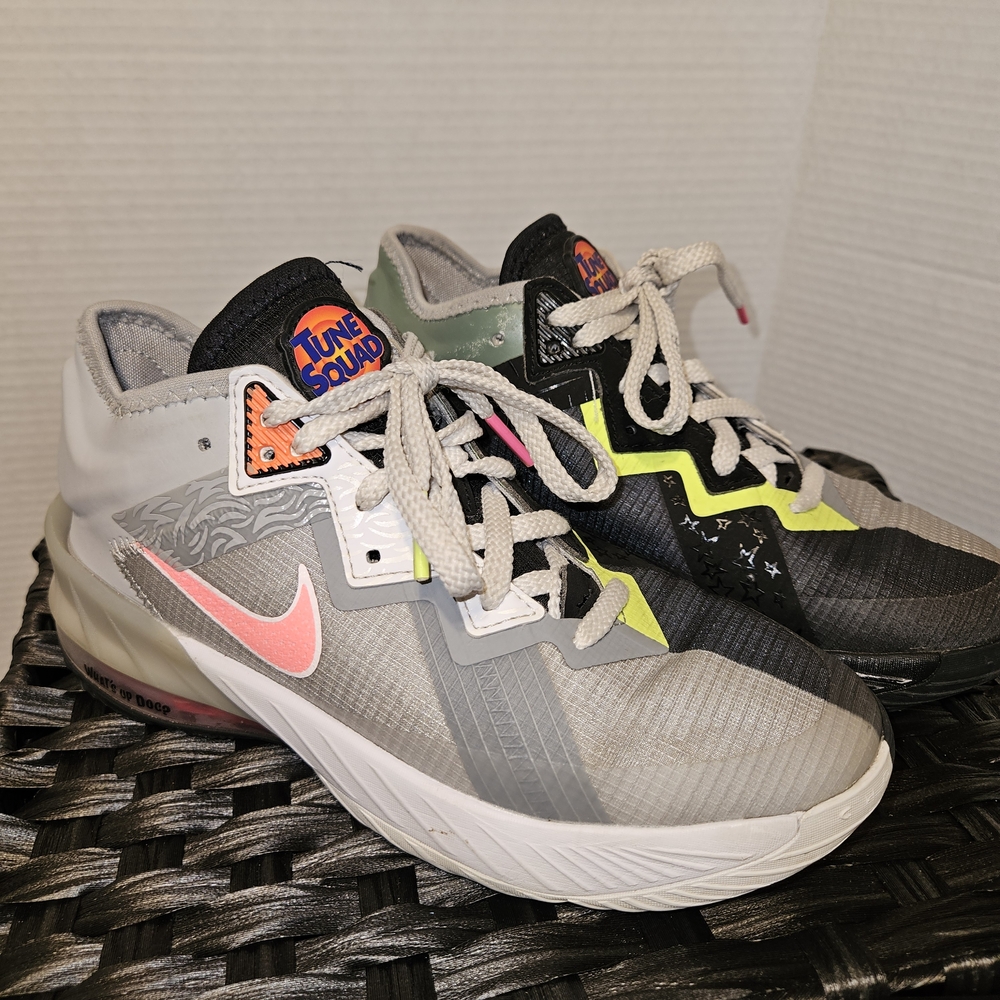 Nike Kids' Multicolor Sneakers with Pink and Yellow Accents Tune Squad Sz 4.5Y